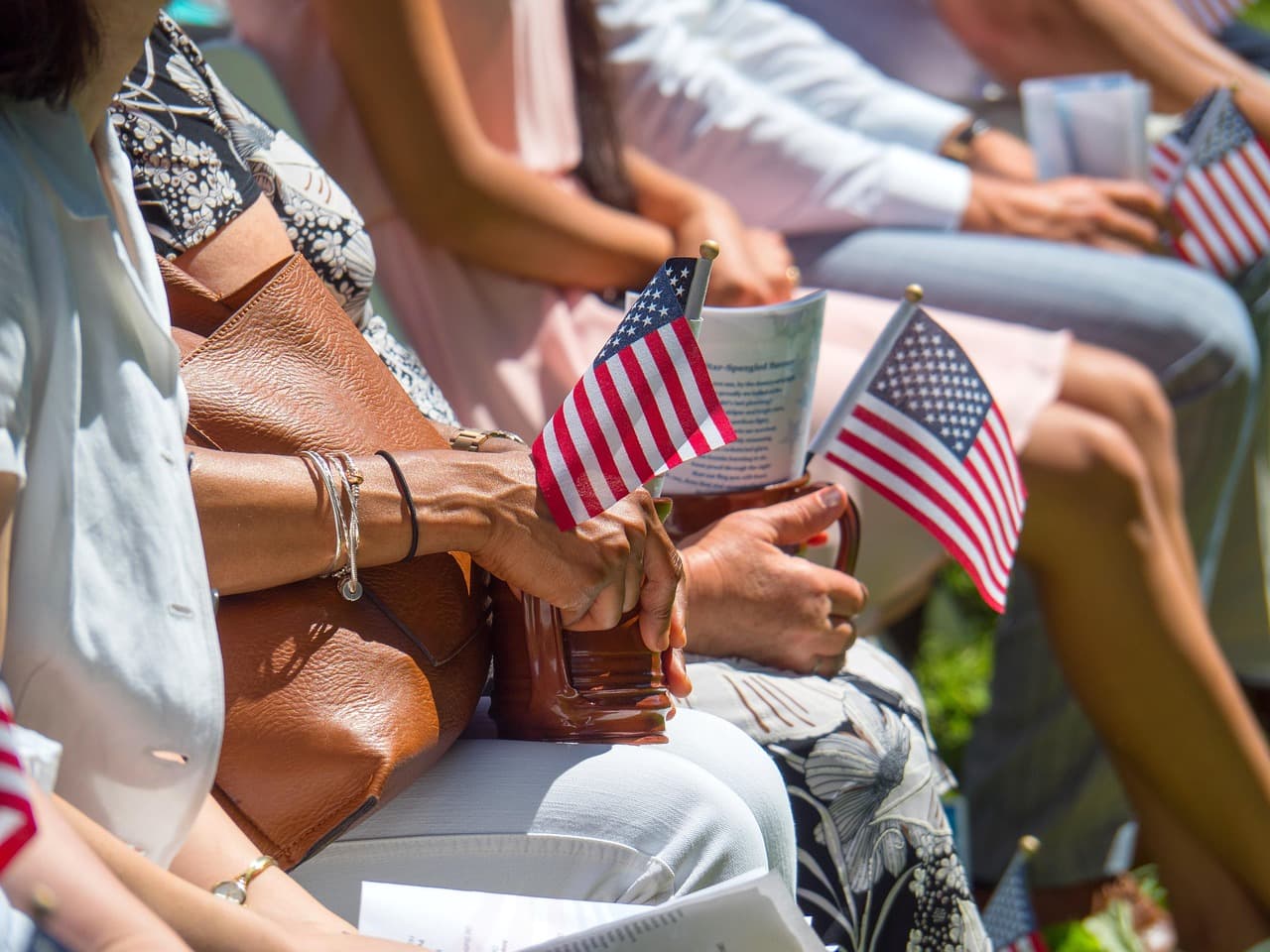 Crowd gathered at an outdoor community event in North Texas