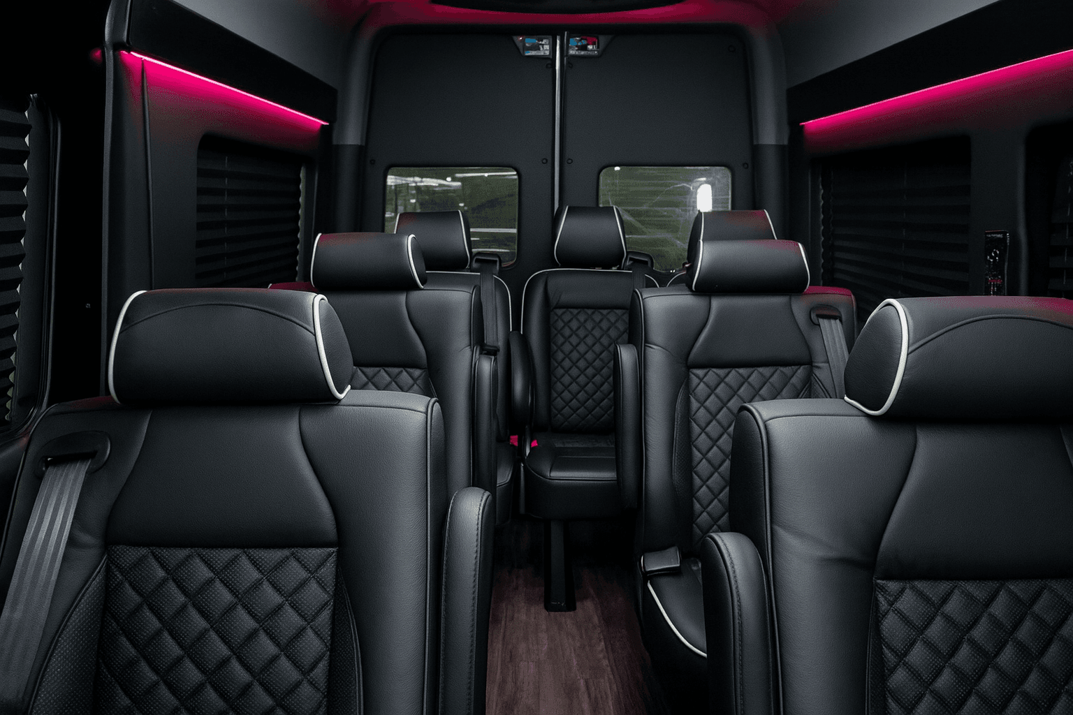 Interior of a 10 passenger executive Sprinter used for Addison Airport pickups