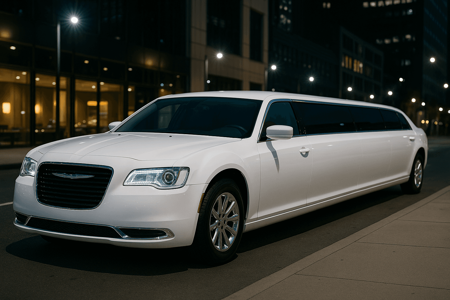 White 10 passenger stretch limousine for a Colleyville bride and bridesmaids