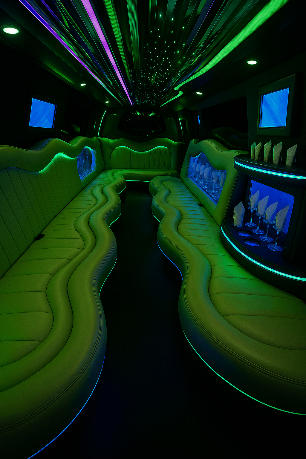 34 Passenger Stretch Limousine interior