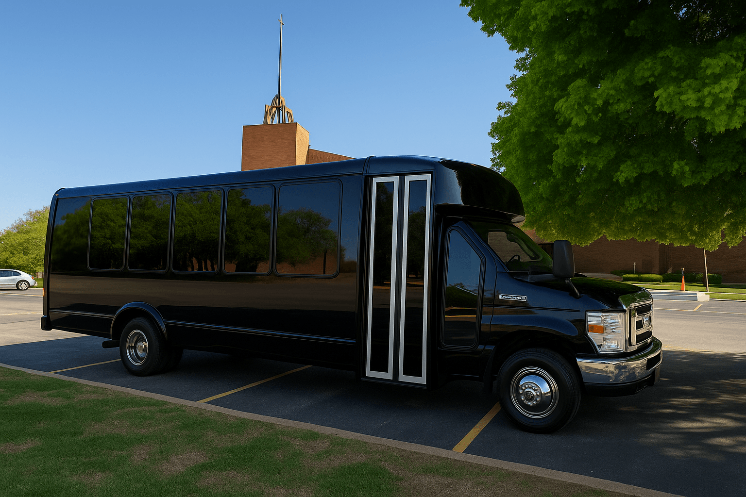 22 passenger party bus ready for a Euless birthday run to Arlington