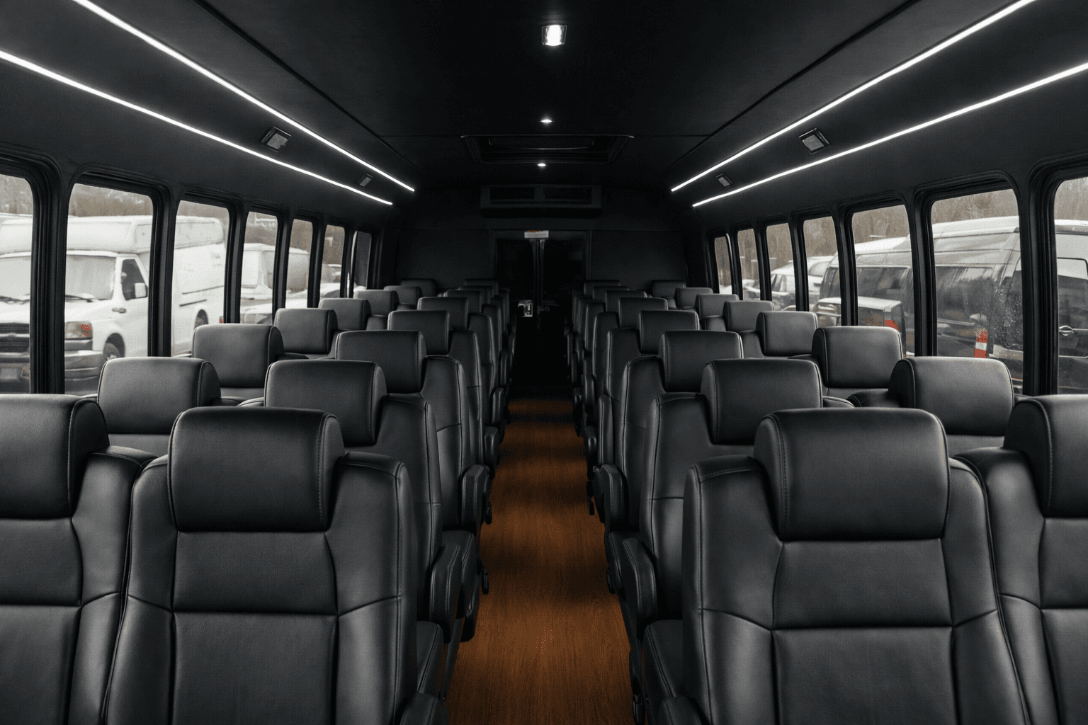 28 Passenger Coach Bus interior