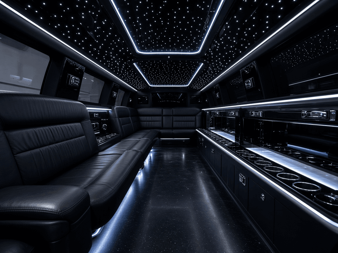 32 Passenger Stretch Limousine interior